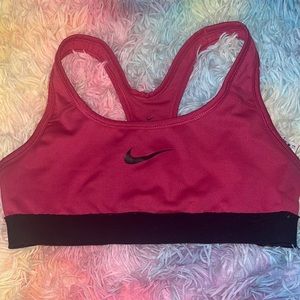 Hot pink nikes sports bra